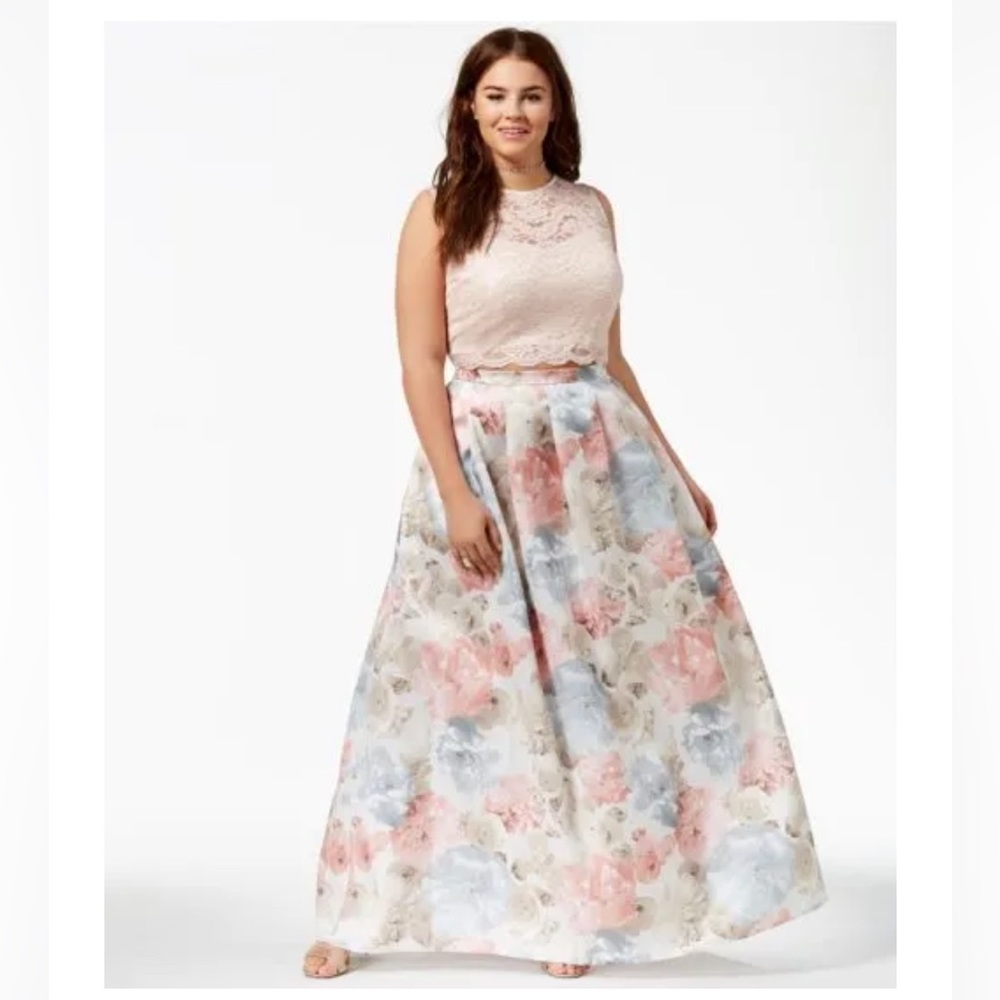 Floral Printed Pleat Skirt Dress Size/ Talla 20W